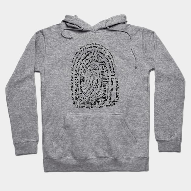 I love myself, finger  print Hoodie by Ell Ka